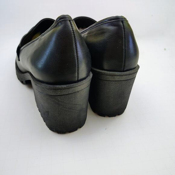 Vintage SODA Chunky Black Platform Block Heels Y2K Academia Whimsygoth 11M - Picture 7 of 9